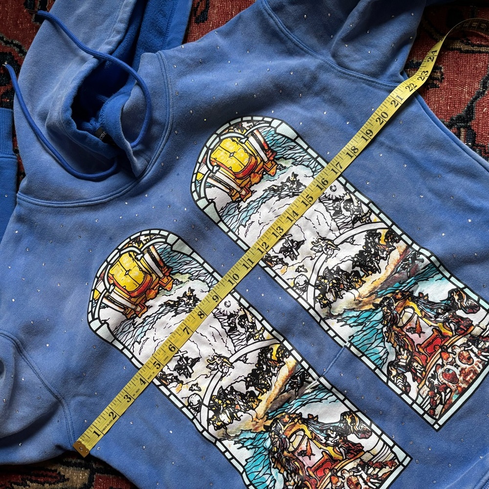 AUTH Who Decides War Washed Blue Graphic Hoodie - SMALL - Picture 11 of 11